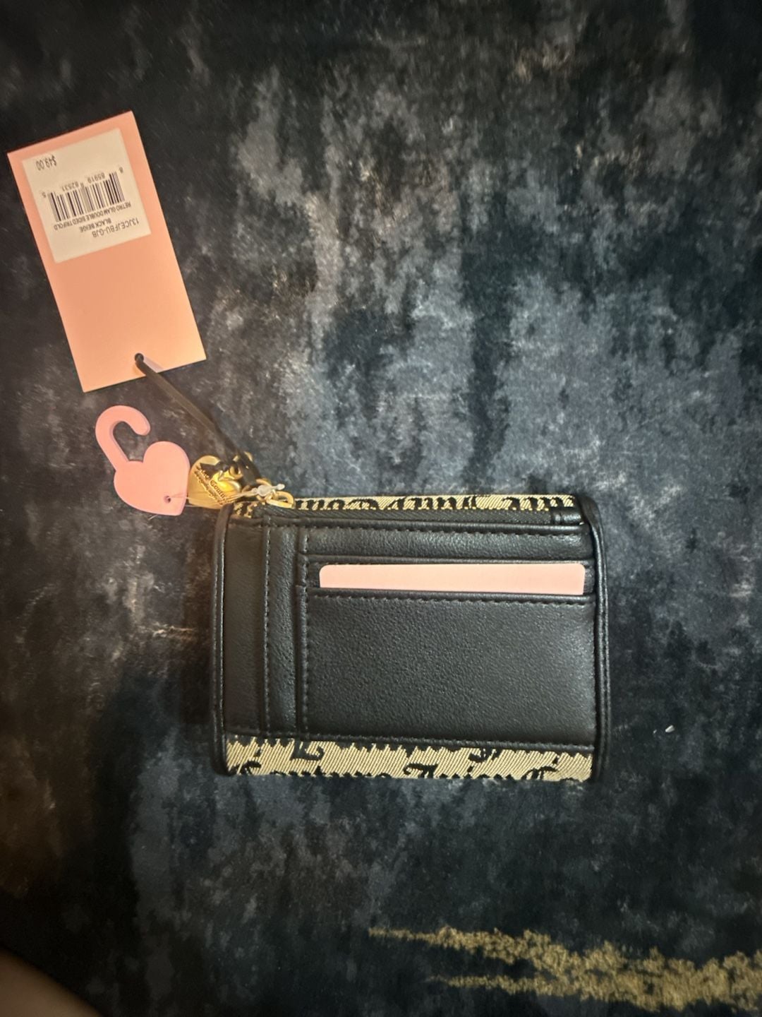 Juicy Couture Retro Glam Double Sided Trifold Wallet Black Beige 4