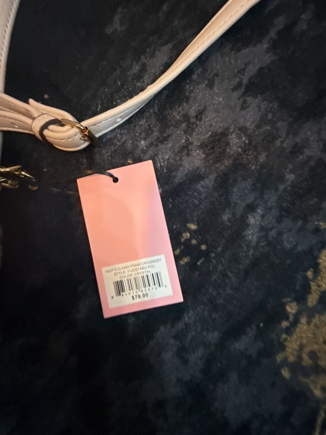 Juicy Couture Keep It Classy Frame Crossbody Faux Fur Crystal 4