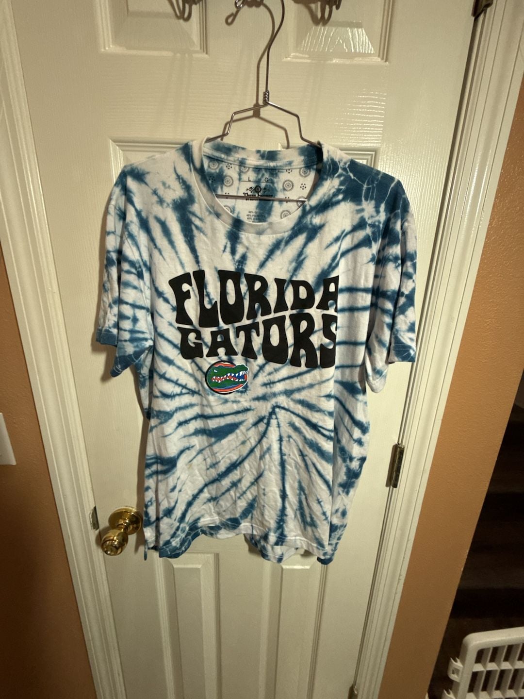 Three Square Florida Gators T-Shirt Size L Blue White Tie Dye 2