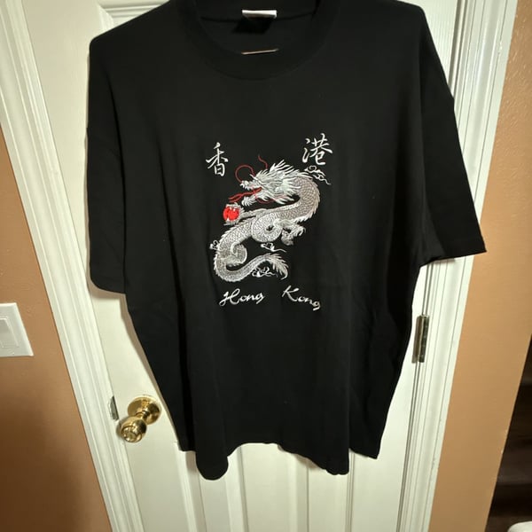 Lai See Shirts Dragon Hong Kong Size Extra Large Black T-Shirt