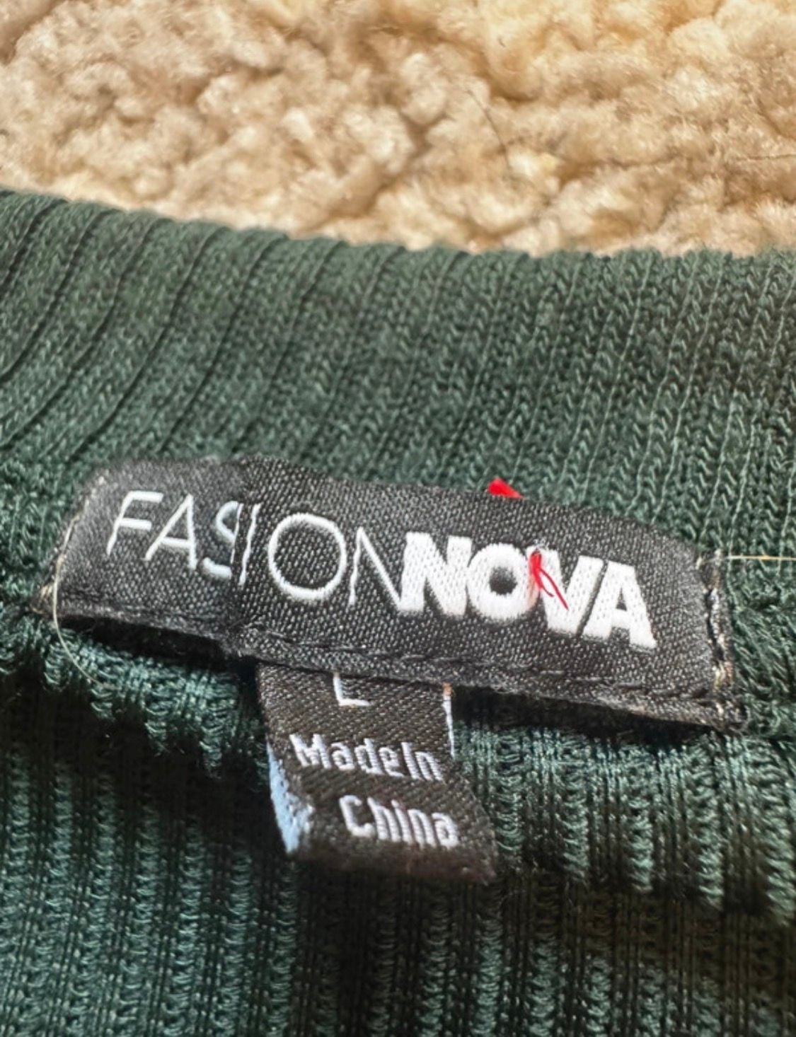Fashion Nova Sweater Dress Size L Green Ribbed Button-Front Midi 3
