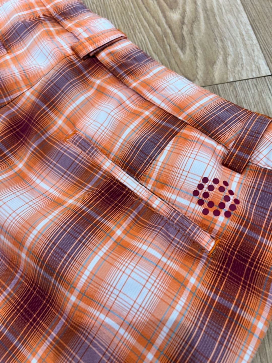 Puma Sportlifestyle Golf Shorts Size 32 Orange Plaid 9
