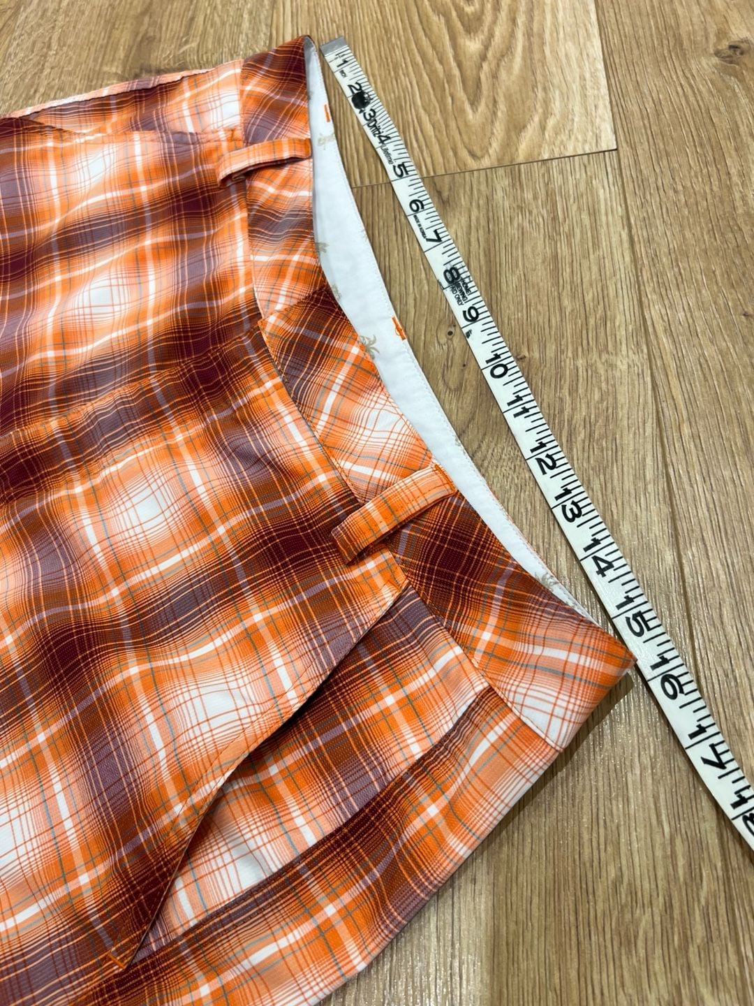 Puma Sportlifestyle Golf Shorts Size 32 Orange Plaid 11