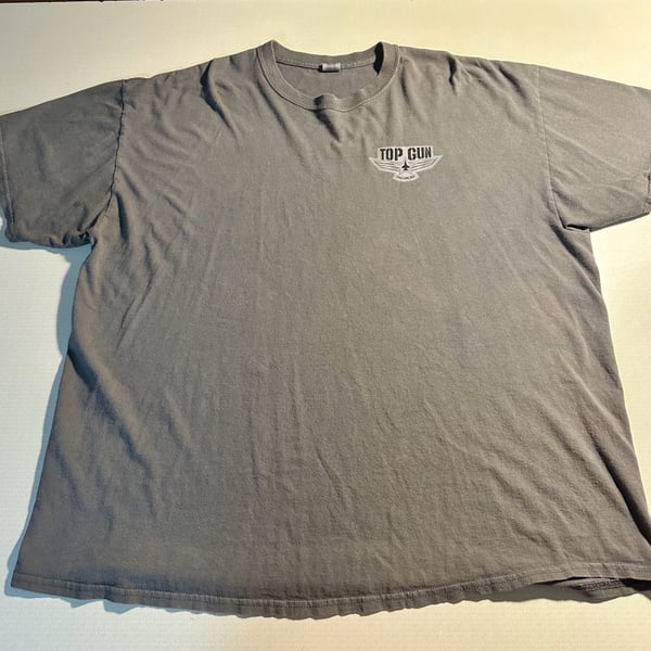 Gildan Top Gun Fallon NV Graphic T-Shirt Gray Heavy Cotton