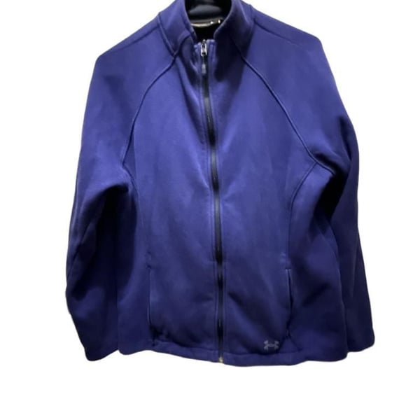 Under Armour Fleece Jacket Size LG Purple Full Zip Athletic