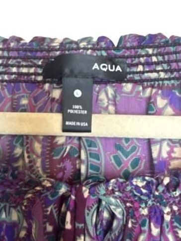 Y2K Purple Paisley Peasant Top Boho Tie Neck 4