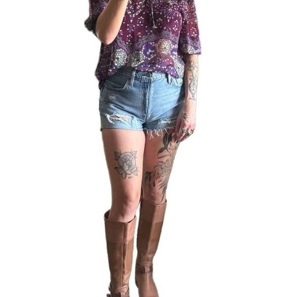 Y2K Purple Paisley Peasant Top Boho Tie Neck