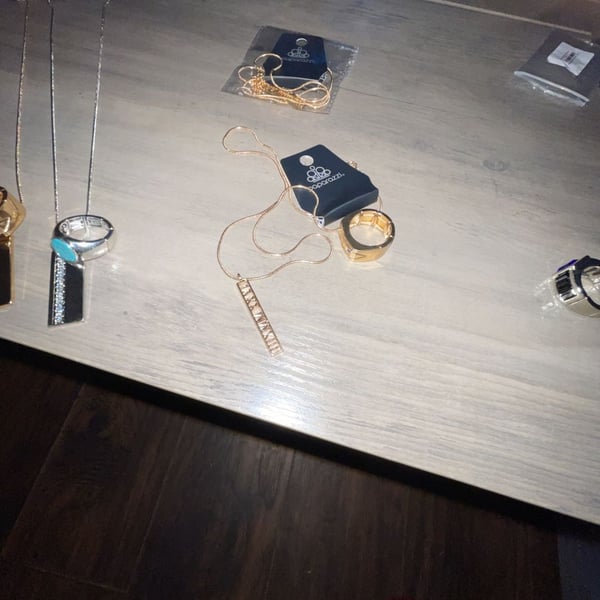Paparazzi Gold Roman Numeral Necklace And adjustable Ring Set