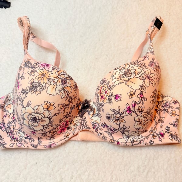 Victoria's Secret Body By Victoria Lined Demi Bra 36C Pink Floral