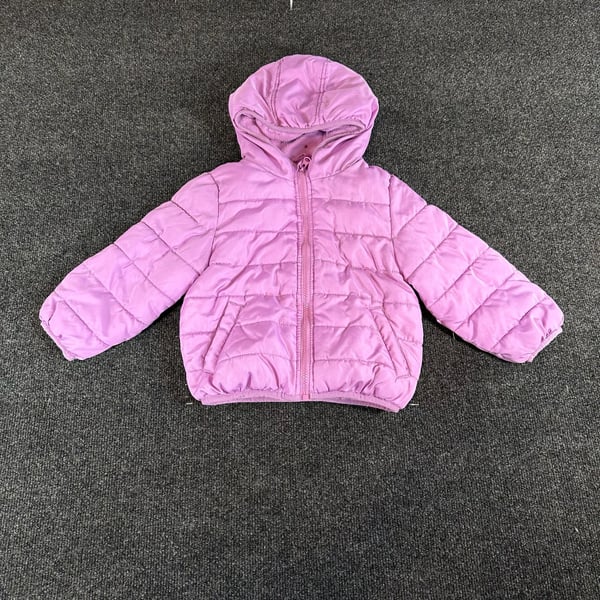 Toddler Jumping Beans Puffer Jacket Size 3T Purple Fleece Lined