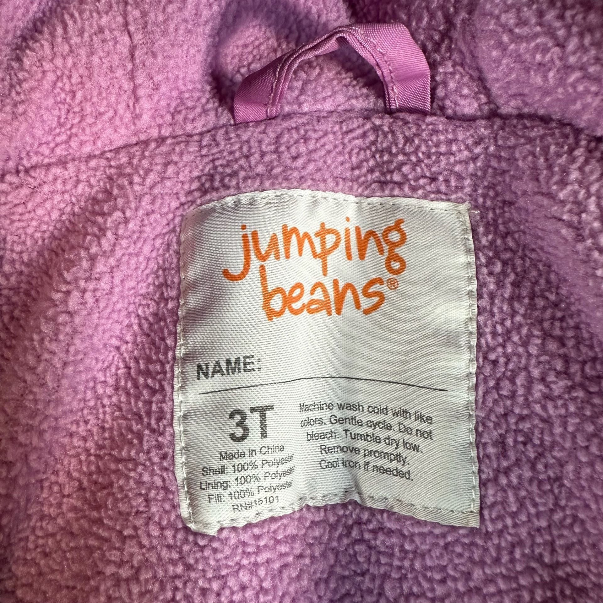 Toddler Jumping Beans Puffer Jacket Size 3T Purple Fleece Lined 4