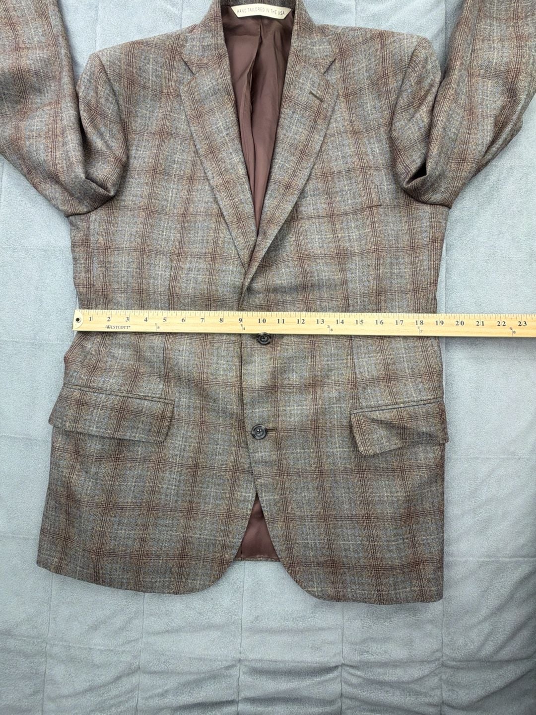 Freemans Sporting Club Wool Plaid Sport Coat & Vest 42 Reg Brown Tweed Jacket 11