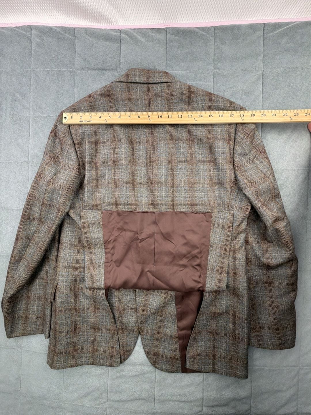 Freemans Sporting Club Wool Plaid Sport Coat & Vest 42 Reg Brown Tweed Jacket 13