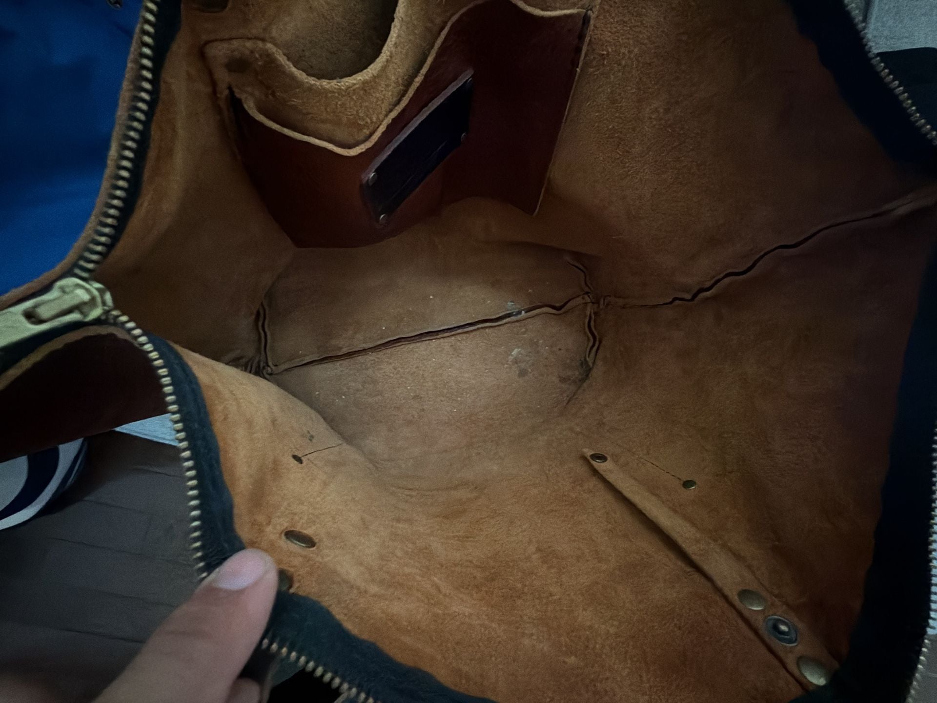 Portland Leather Goods Leather Tote Bag Brown Zipper Pocket 7