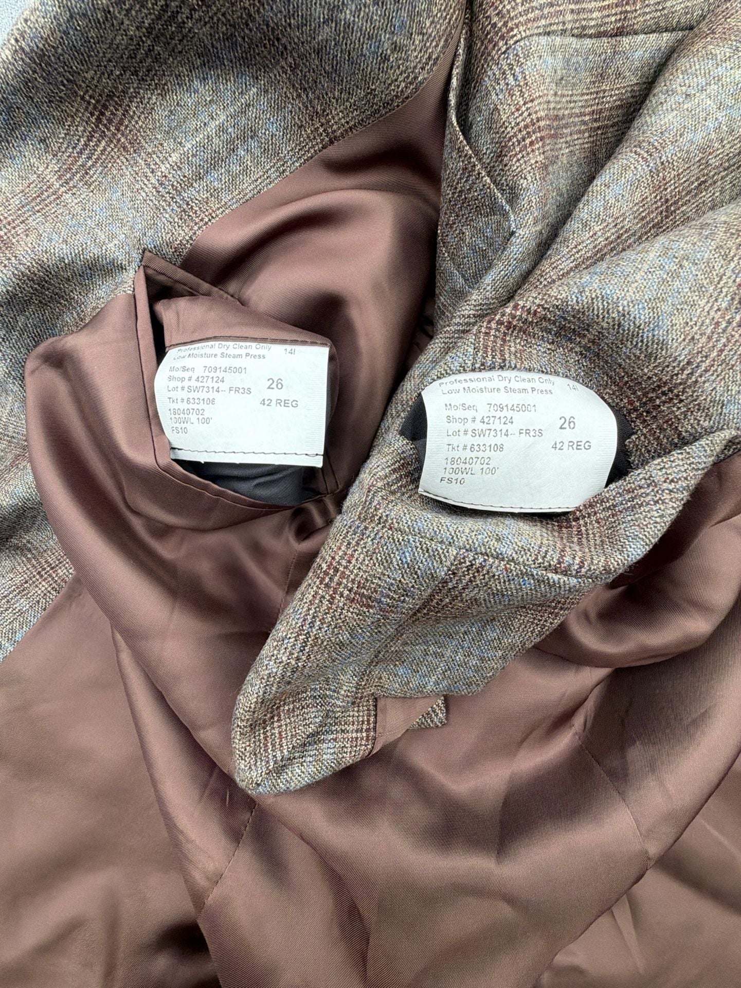 Freemans Sporting Club Wool Plaid Sport Coat & Vest 42 Reg Brown Tweed Jacket 7