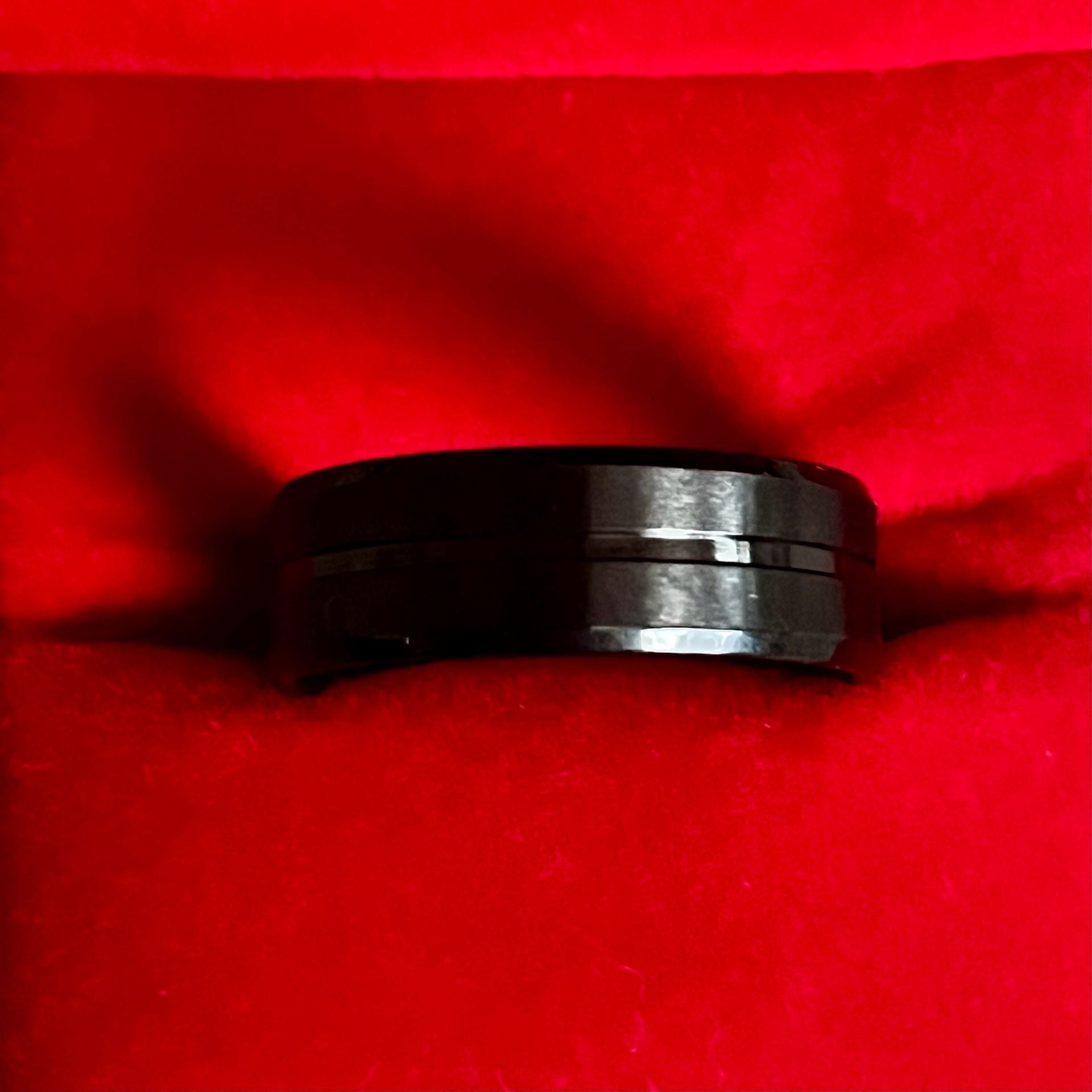 Triton Black Tungsten Polished Finish 6mm Band Grooved Ring Size 12 2