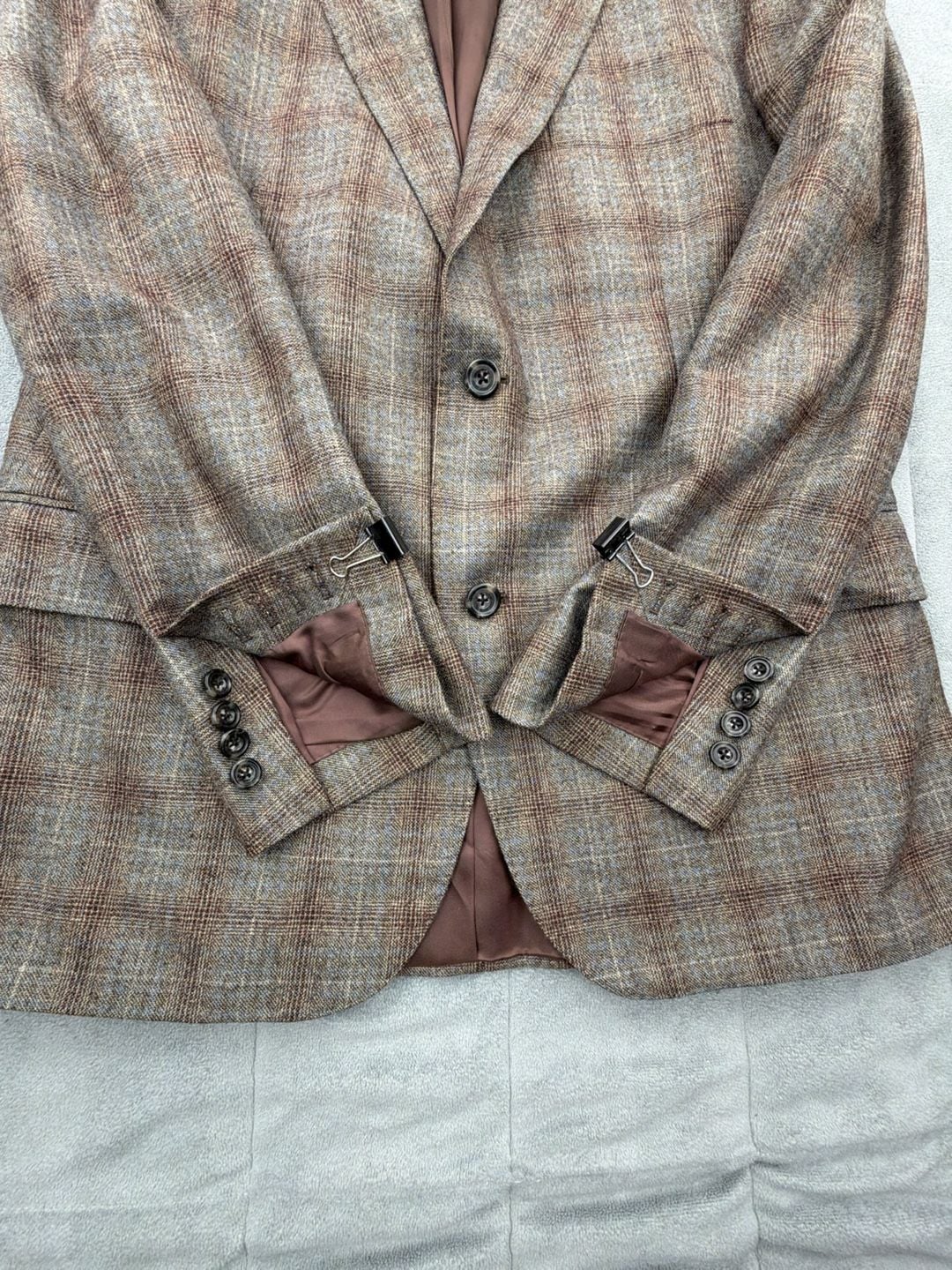 Freemans Sporting Club Wool Plaid Sport Coat & Vest 42 Reg Brown Tweed Jacket 9