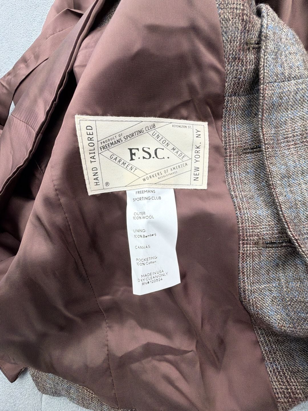 Freemans Sporting Club Wool Plaid Sport Coat & Vest 42 Reg Brown Tweed Jacket 19