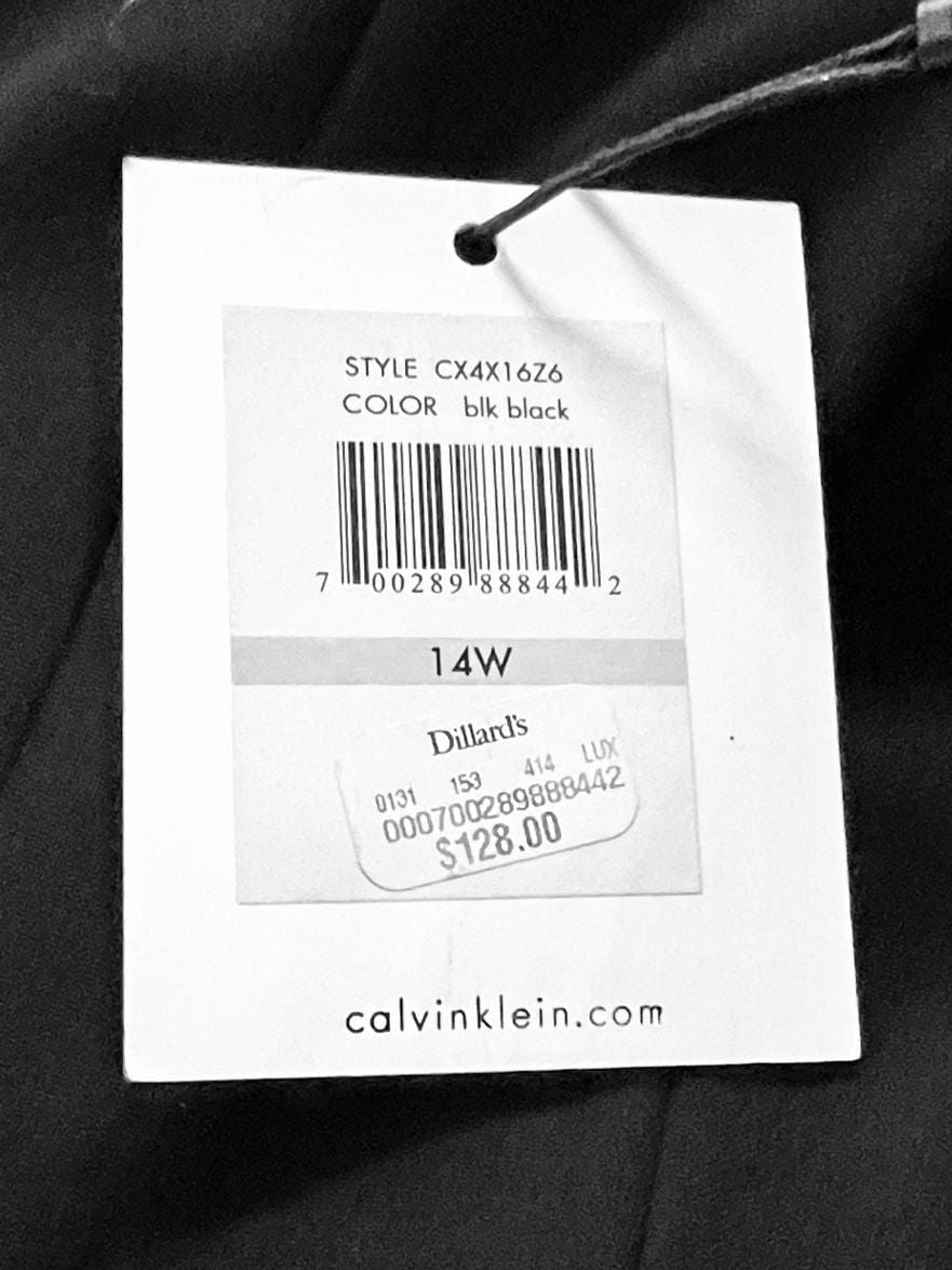 Calvin Klein Jacket Dress Set Size XL Black Belted Midi 2-Piece 7