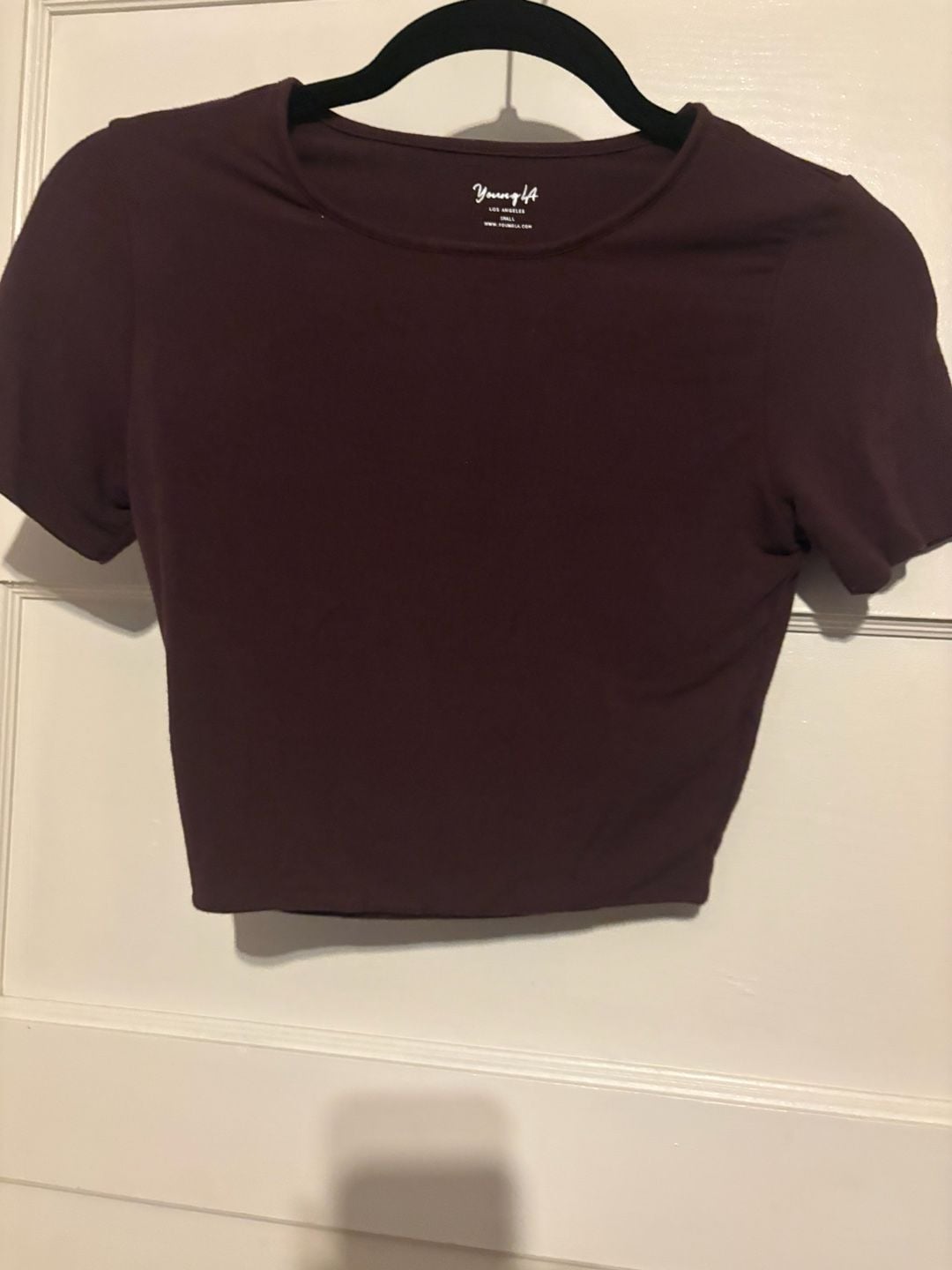 YoungLA Crop Top Size Small Short Sleeve Crew Neck YLAW1045 2