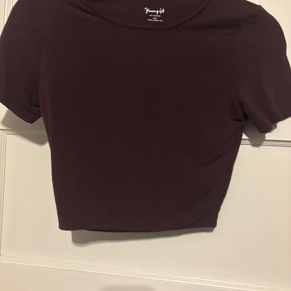 YoungLA Crop Top Size Small  Short Sleeve Crew Neck YLAW1045