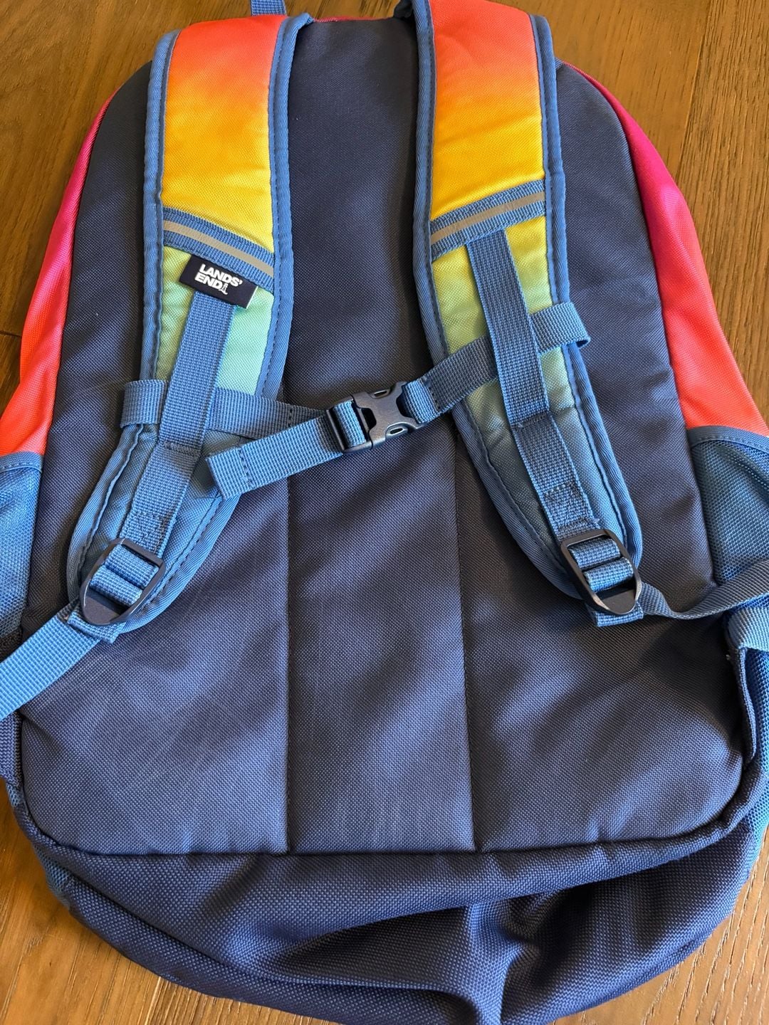 Lands' End Backpack Rainbow Ombre Corgi Embroidered Leila 6