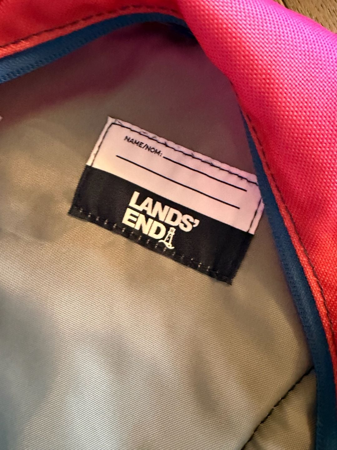Lands' End Backpack Rainbow Ombre Corgi Embroidered Leila 8
