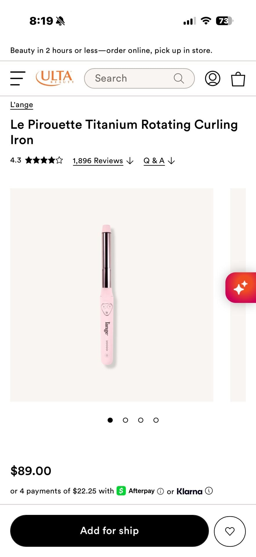 L’ange Blush 25mm 1” Le Pirouette Titanium Rotating Curling Iron New Sealed Box 3
