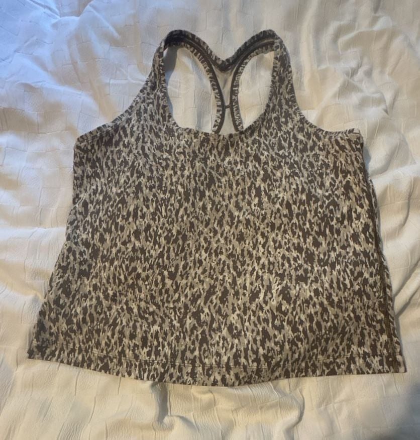 Lululemon Cool Racerback Tank Top Nulu Leopard White Opal 2
