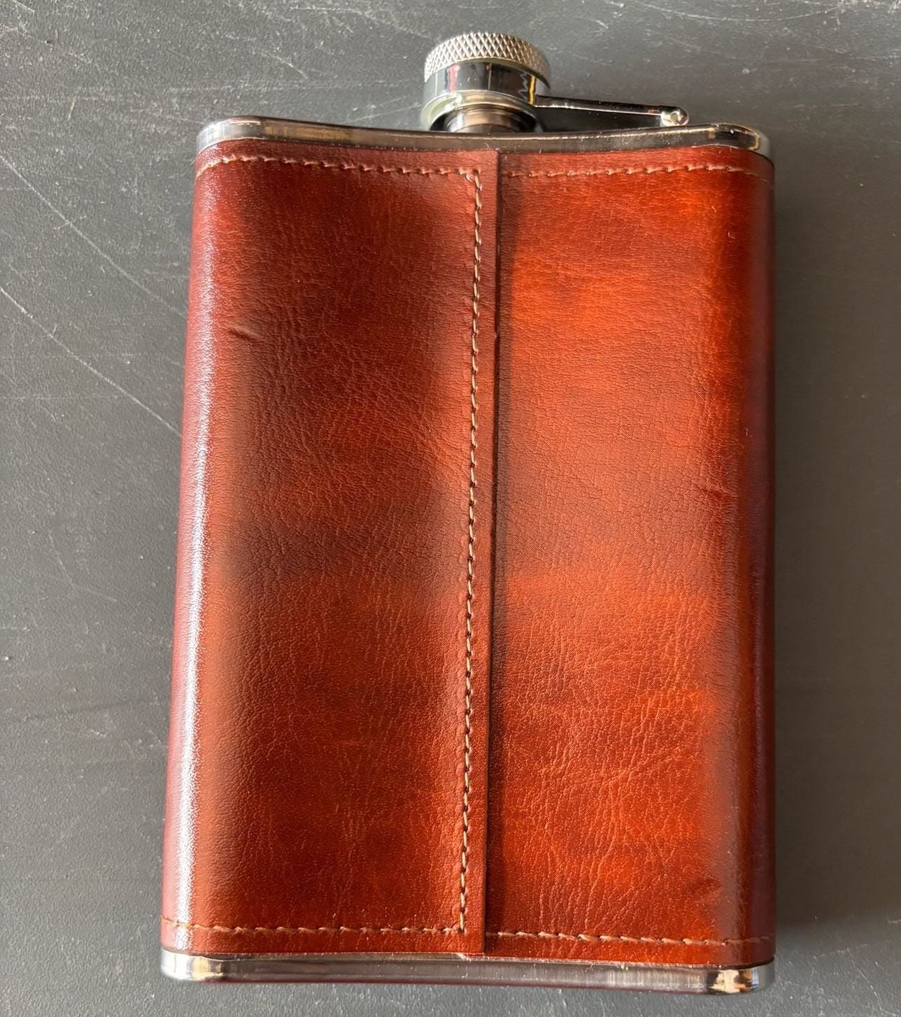 Crown Royal Brown Leather Wrapped Flask 2