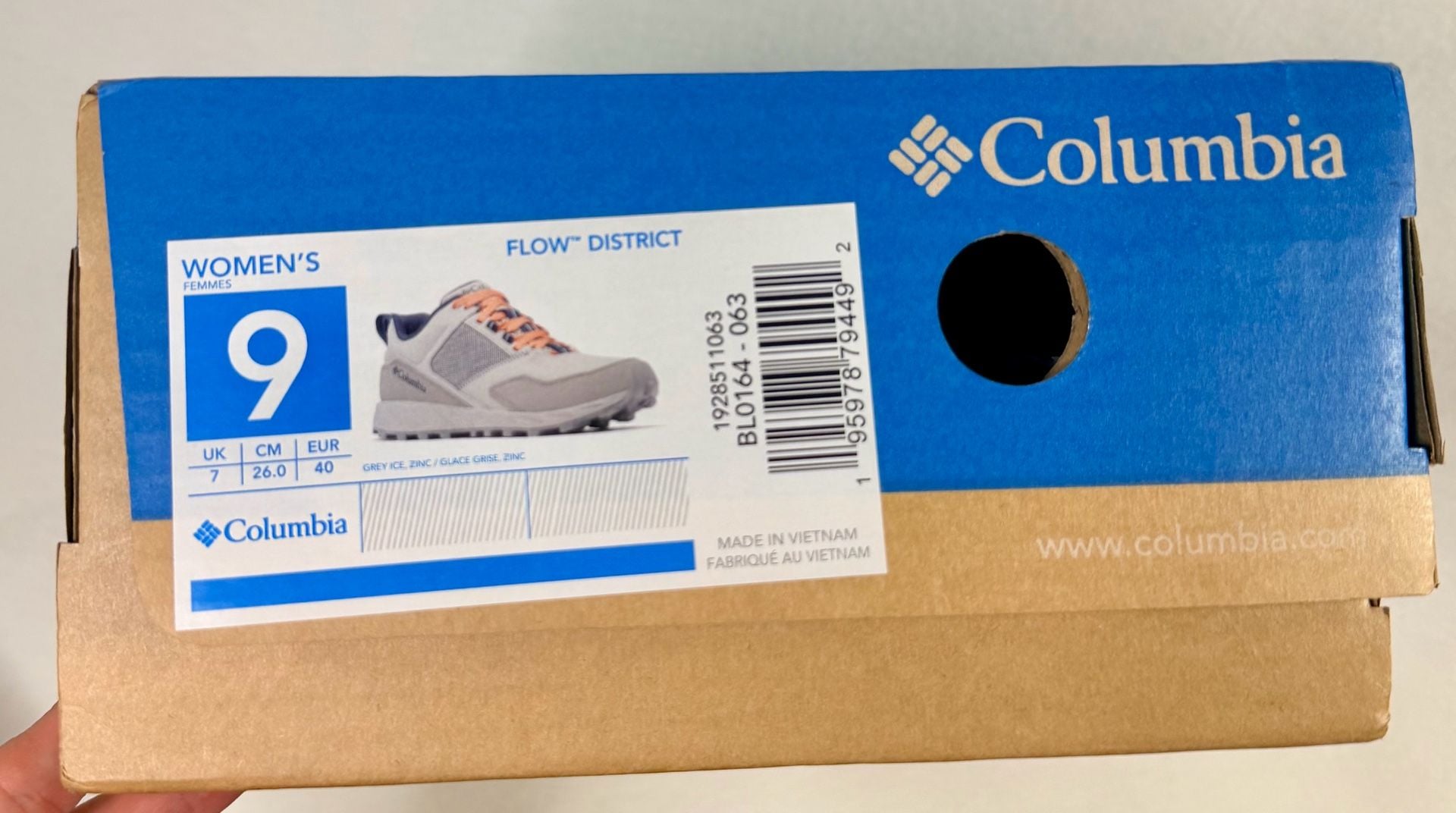 Columbia Flow District Sneakers, Grey & Blue, Women’s 9 5