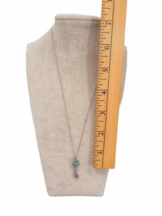 Tiffany & Co. Enamel Heart Key Pendant Sterling Silver Necklace 6