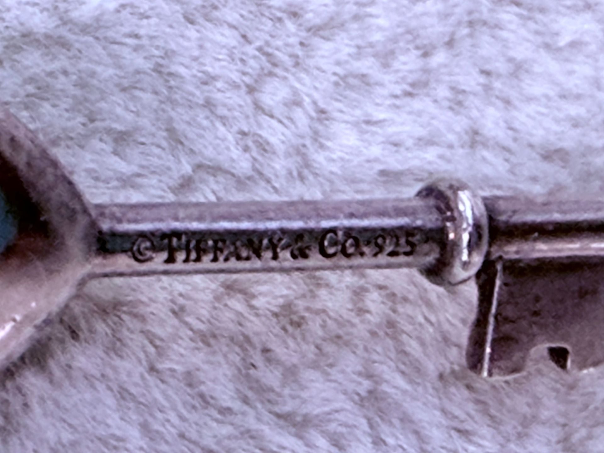 Tiffany & Co. Enamel Heart Key Pendant Sterling Silver Necklace 5