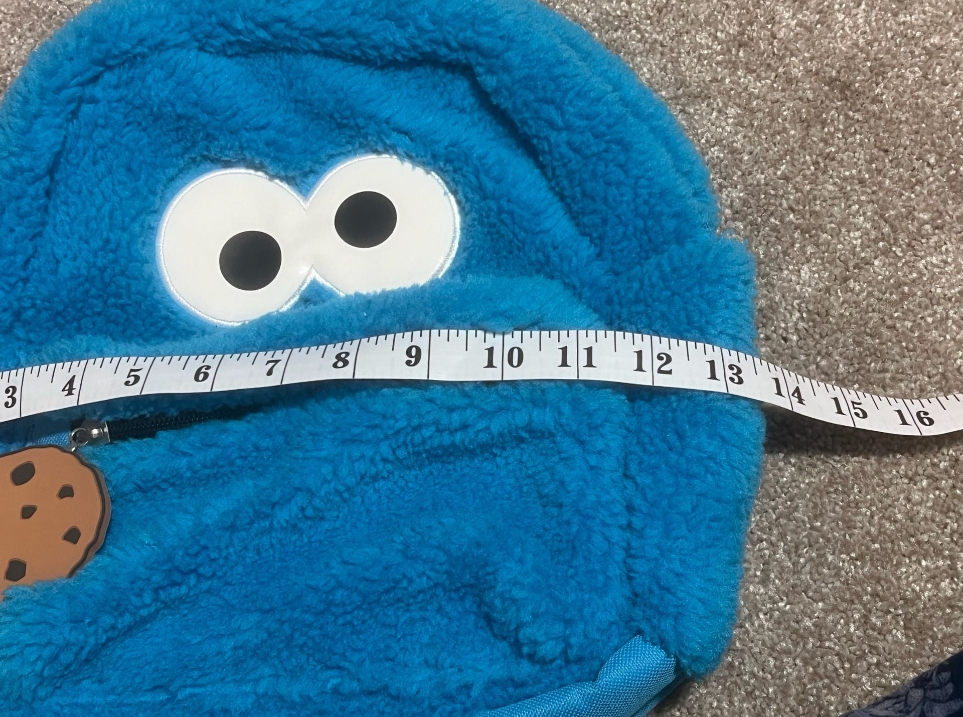 Sesame Street Cookie Monster Toddler Plush Backpack Blue 13
