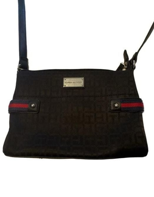 Tommy Hilfiger Monogram Crossbody Bag Black Nylon 2