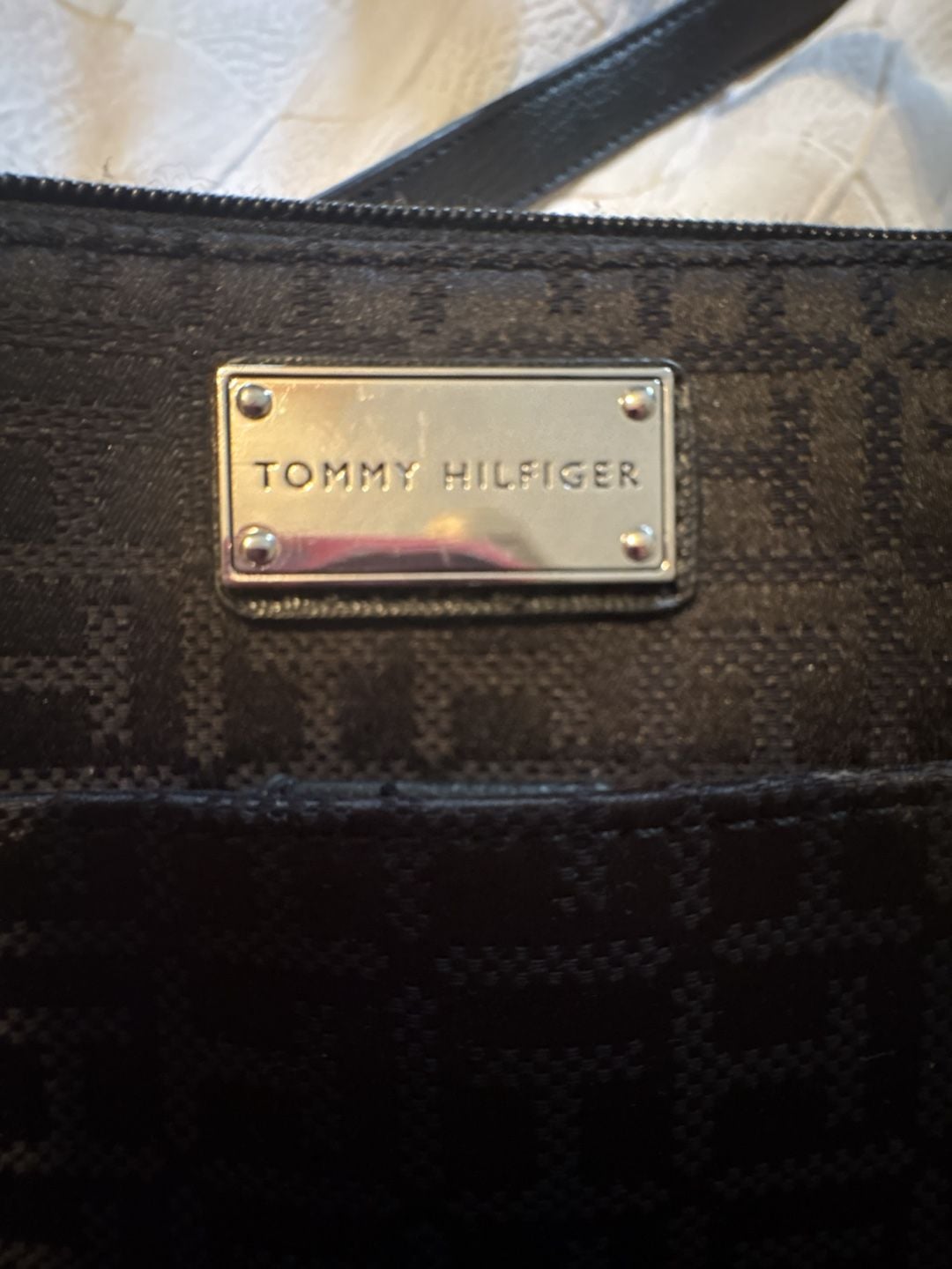 Tommy Hilfiger Monogram Crossbody Bag Black Nylon 5