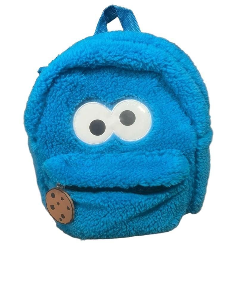 Sesame Street Cookie Monster Toddler Plush Backpack Blue 2