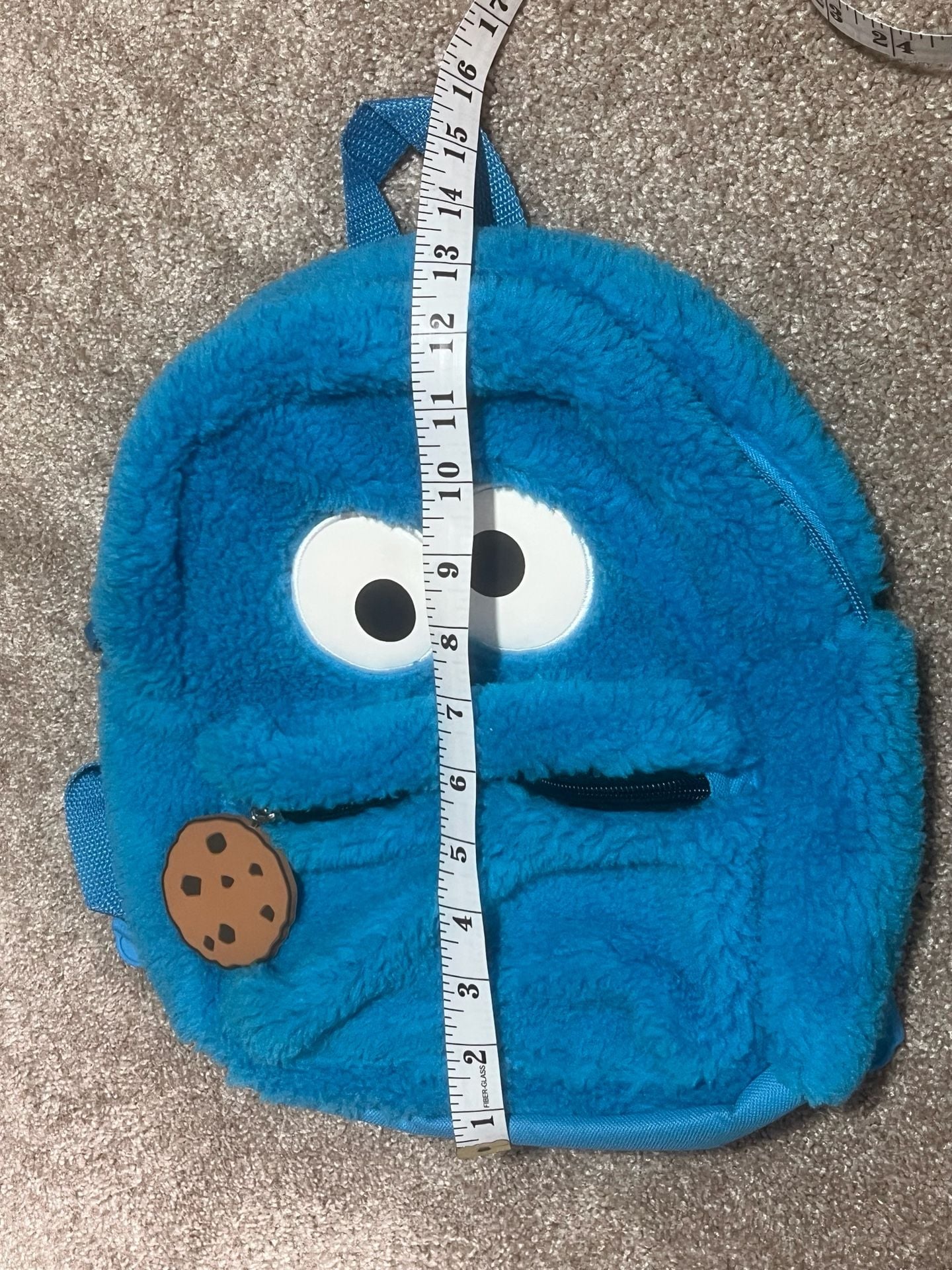 Sesame Street Cookie Monster Toddler Plush Backpack Blue 14