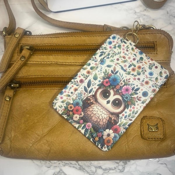 Wise Owl Leather Crossbody Bag Mustard Yellow