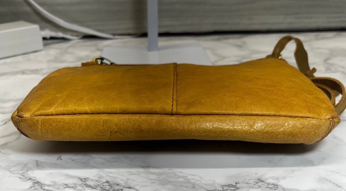 Wise Owl Leather Crossbody Bag Mustard Yellow 6