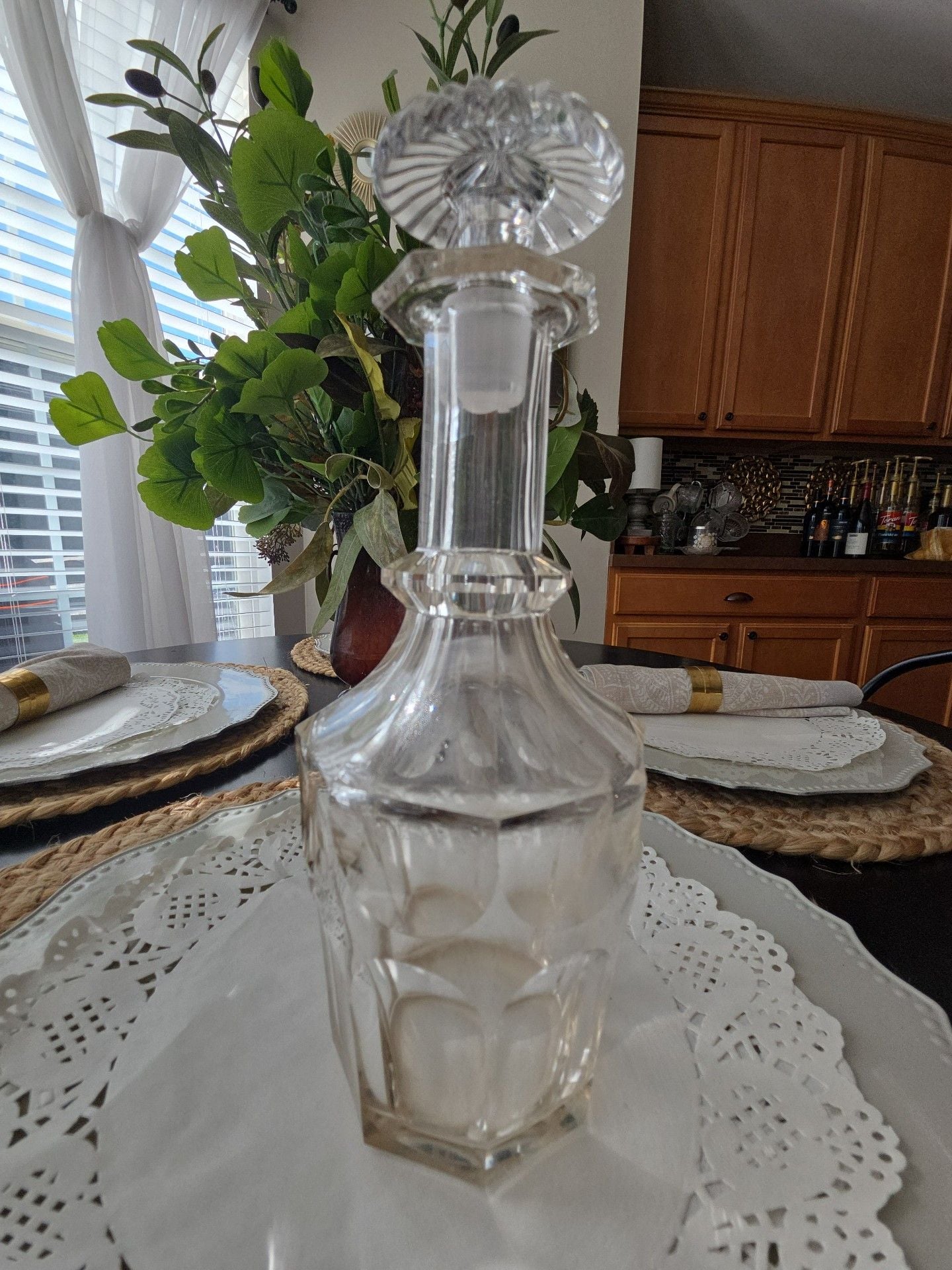 Val St. Lambert Crystal Siebel Decanter Clear Cut Glass Stopper 1