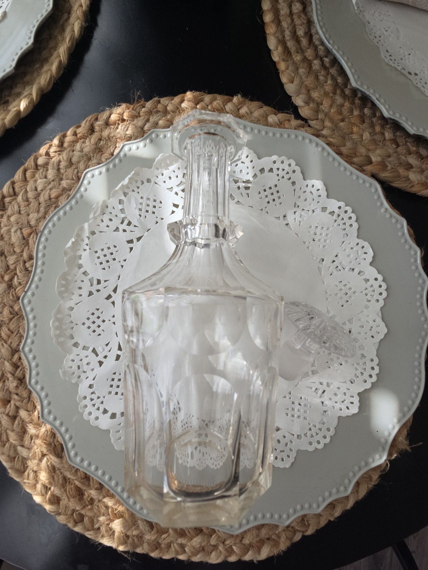 Val St. Lambert Crystal Siebel Decanter Clear Cut Glass Stopper 5