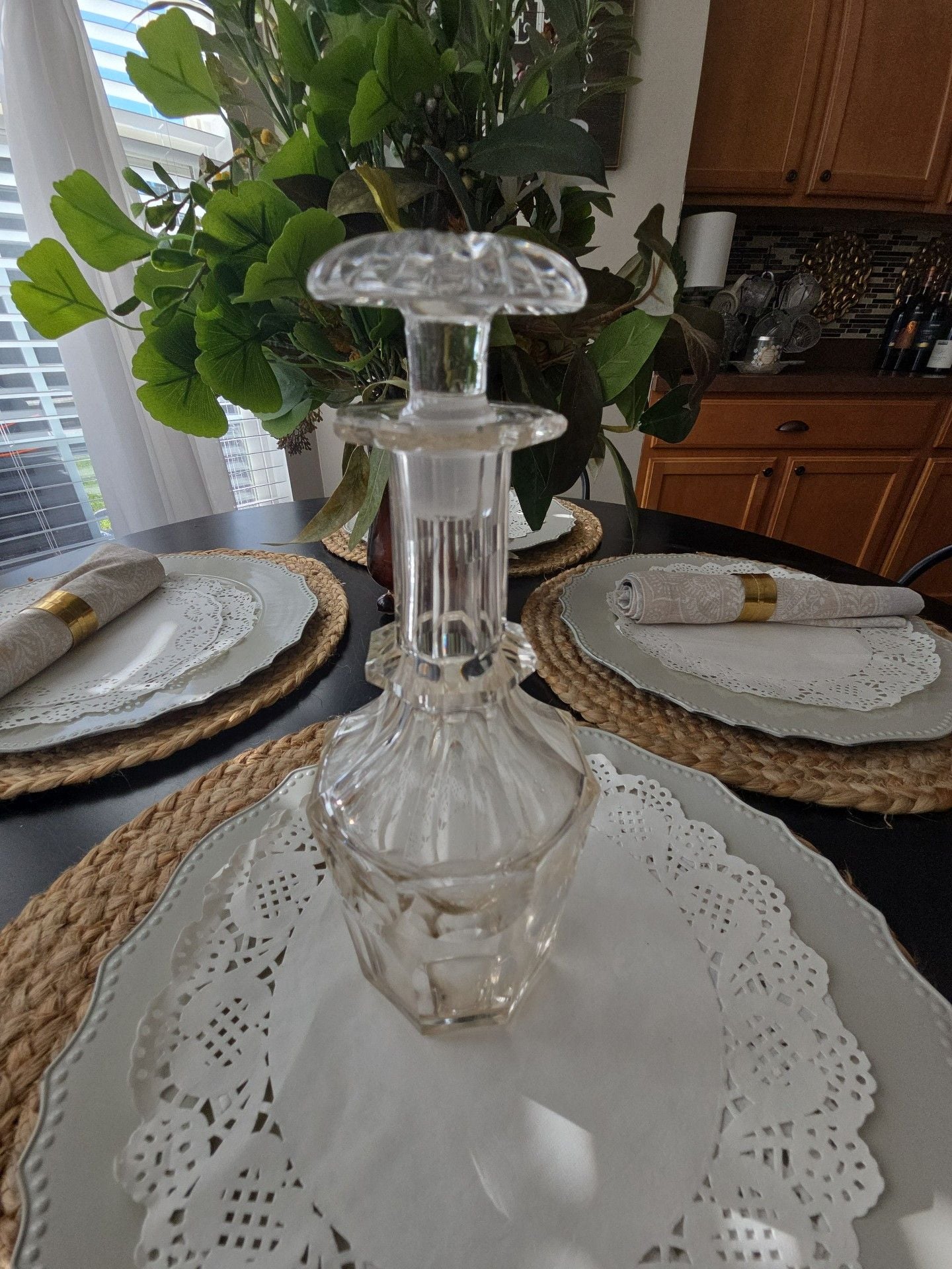Val St. Lambert Crystal Siebel Decanter Clear Cut Glass Stopper 7