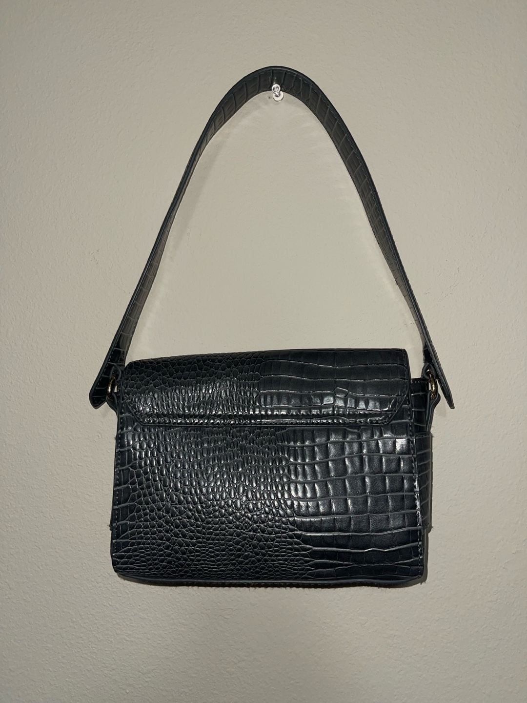 A New Day Black Crocodile Embossed Shoulder Bag 3