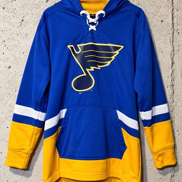 Fanatics St. Louis Blues NHL Lace-Up Hockey Hoodie Blue Yellow
