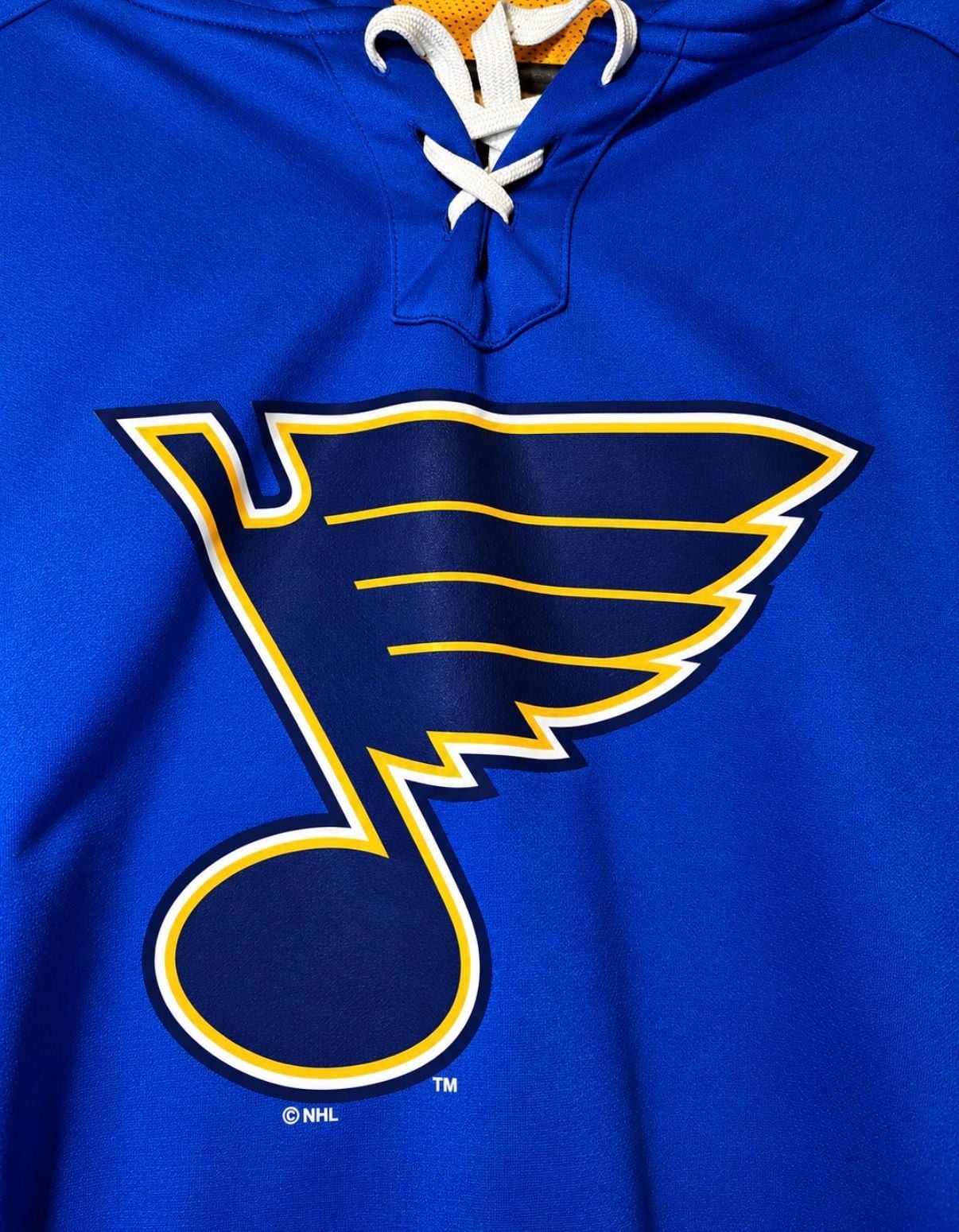 Fanatics St. Louis Blues NHL Lace-Up Hockey Hoodie Blue Yellow 4