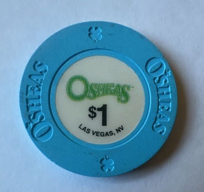O'Sheas Casino $1 Las Vegas NV Poker Chip Blue 1