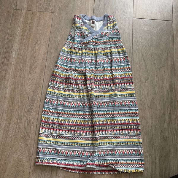 Tea Collection Girls Sleeveless Maxi Dress Size 5 Multicolored Tribal Pattern