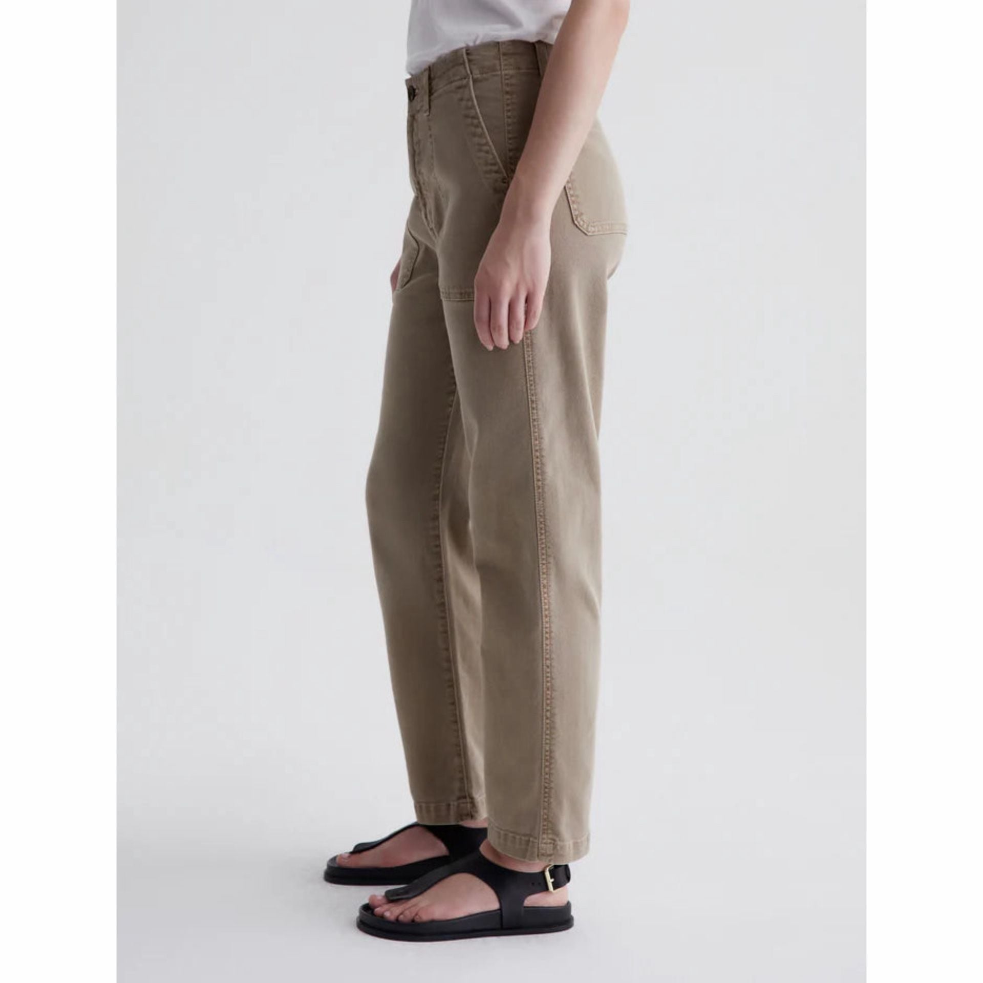 AG Analeigh High-Rise Straight Crop Pants Sulfur Desert Taupe 3