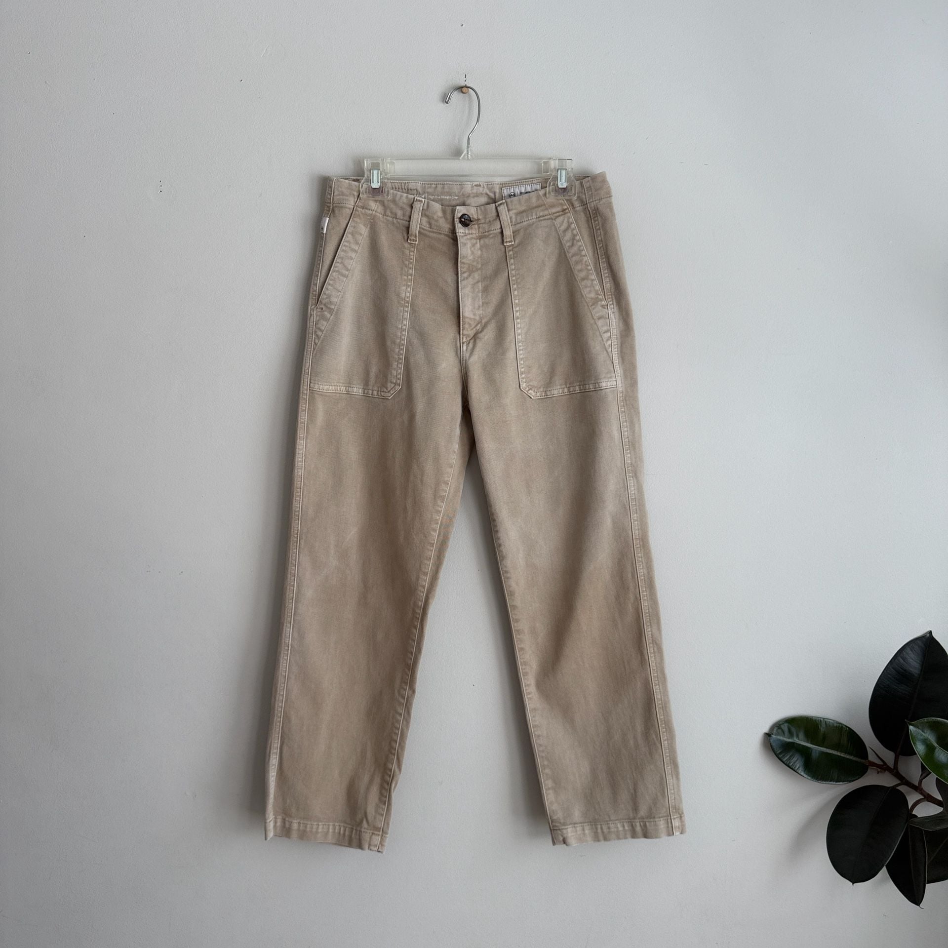 AG Analeigh High-Rise Straight Crop Pants Sulfur Desert Taupe 5